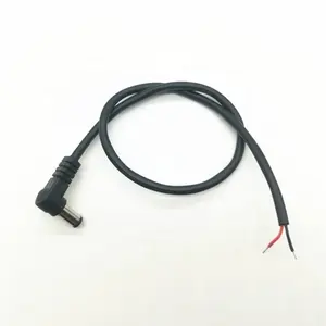 Custom low voltage12v 24v 18awg 5A Rated right angle dc power plug 5.5mm x 2.1mm Dc Cable