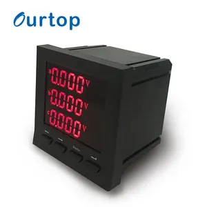 OURTOP-medidor de Panel Digital, pantalla LCD electrónica de energía, carril Din de 45 ~ 65HZ