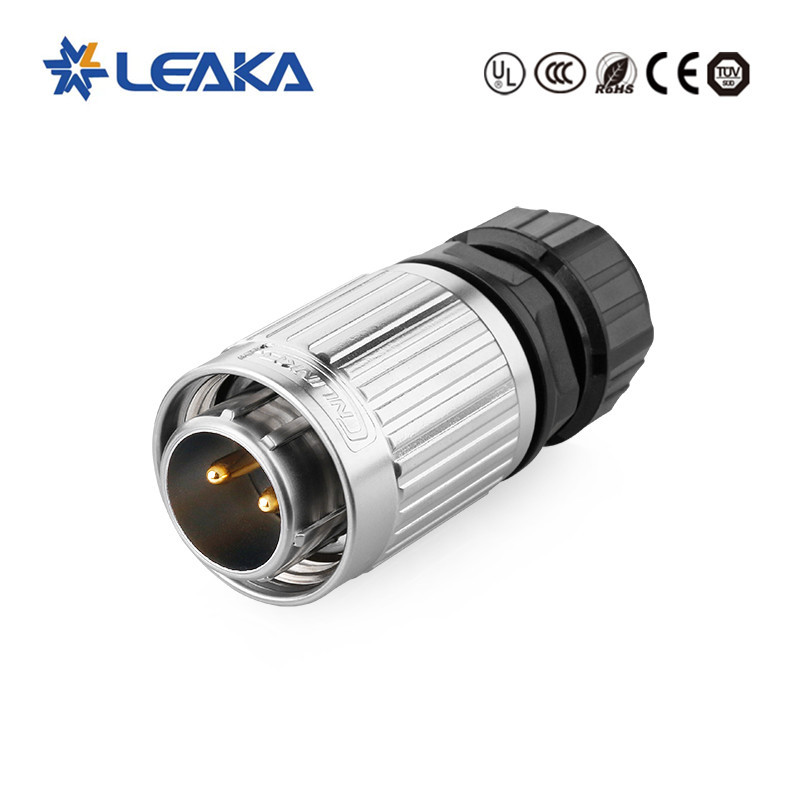 IP67 cable de alimentación de CA eléctrico conector macho y hembra 2 Pin conector impermeable