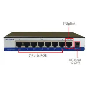 8 puertos 10/100mbps interruptor de POE pasivo de red 12V ethernet poe pasivo interruptor