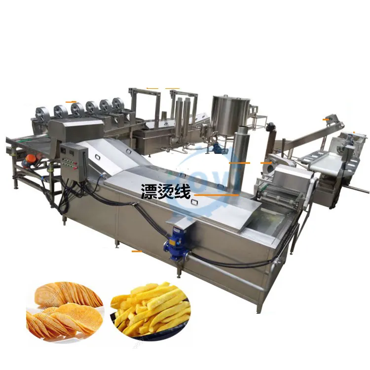Tam otomatik paketleme makineleri dondurulmuş patates kızartma makinesi fiyat patates cipsi üretim hattı