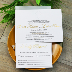 Carte d'invitation de mariage élégante classique <span class=keywords><strong>Doc</strong></span> papier typographie artisanat pour événement personnalisé coton papier lettepress cartes de voeux - Product Image 4