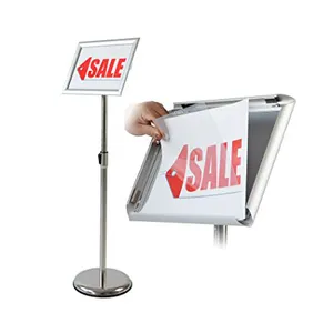 Metalen Paal En Basis Poster Standaard Snap Frame Menu Stand Verstelbaar Reclame Frame 8.5X11