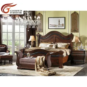 Best sell America style birch wooden bedroom furniture set GF05
