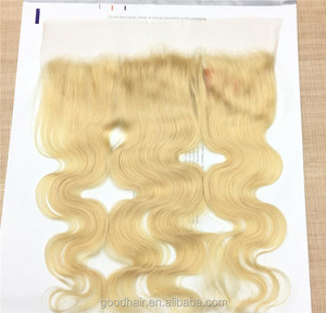 Cutícula alineados <span class=keywords><strong>pelo</strong></span> <span class=keywords><strong>rubio</strong></span> Color frontal del cordón del <span class=keywords><strong>pelo</strong></span> humano para las mujeres blancas encaje frontal de oído - Product Image 1