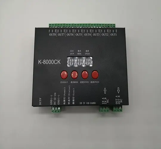 Led SPI K-8000CK تحكم دعم المزيد من بطاقة SD بطاقة برنامج LEDedit IC LPD6803 ، TM1809 ، WS2801 ، WS2811 ، TLS3001 ، UCS1903