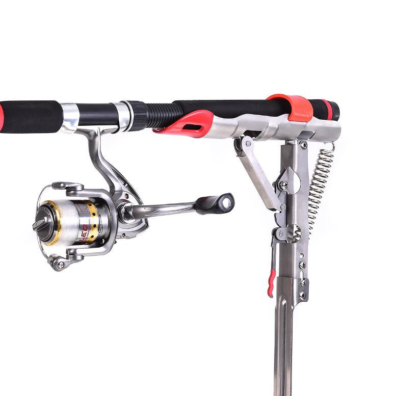 automatic adjustable fishing rod pole bracket WEISUYUUS Ground Holder Base Spring Fish Poles Fishing Bracket Spring Fishing Rod Holder : Sports & Outdoors Rod Stands Pole Rest For