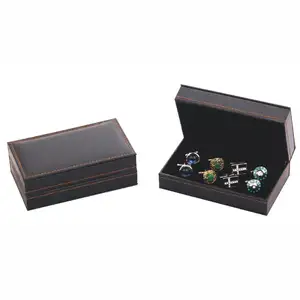 Personalizado negro de plástico de cuero gemelos embalaje de caja de regalo - Product Image 1