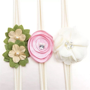 Nylon Stretch Satin Chiffon Flower <strong>Headband</strong> for <strong>Kids</strong> and Babies - Product Image 2