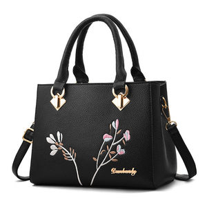 Borsa a tracolla Casual da ragazza con cinturino largo e grande decorazione ricamata con chiusura a cerniera - Product Image 5