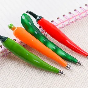 Wholesale plastic novelty design vegetable carrot shape ballpoint pen with magnet