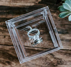 high transparent clear acrylic wedding ring box