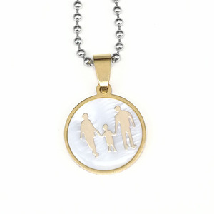 De moda de oro de cristal de Color de Madre de perla Shell colgante collar de mamá para el día de las madres - Product Image 2
