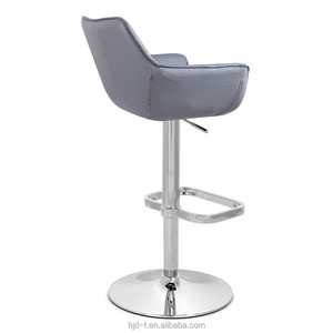 <span class=keywords><strong>Grey</strong></span> PU alto barra giratoria taburete sillas cepillado o cromado con armas para Barra de desayuno - Product Image 4