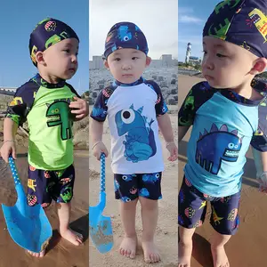 Wholesale2019 नवीनतम बच्चों लड़का swimwear के टोपी और मुद्रण के साथ
