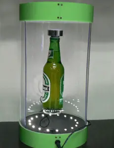 OEM ODM best wholesale rotating LED acrylic bottle display stand/ bar bottle glorifier with base