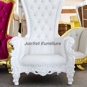 <span class=keywords><strong>Sedia</strong></span> Trono Bianca in Pelle Stile <span class=keywords><strong>Barocco</strong></span> per Matrimoni ed Eventi, Vendita all'Ingrosso - Product Image 6