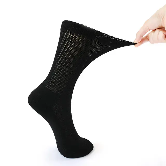 Unisex ekip gevşek Fit kalın diyabetik çorap erkekler kadınlar pamuk çorap diyabet için