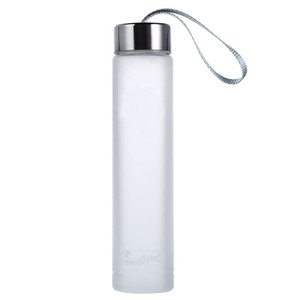 280 ml mejor venta personalizada de plástico transparente esmerilado botella de agua portátil con tapa de acero inoxidable - Product Image 3