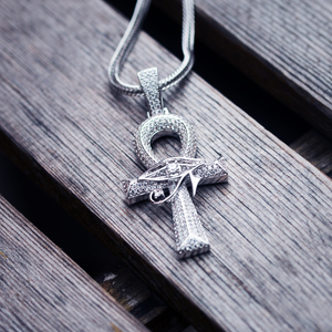 KRKC&CO Joyería Hip Hop para Hombre y Mujer al por Mayor, Amuleto <span class=keywords><strong>Cruz</strong></span> Anj <span class=keywords><strong>Egipcia</strong></span> Antigua, Colgante Ojo de Horus, <span class=keywords><strong>Cruz</strong></span> con Incrustaciones de Piedras - Product Image 6