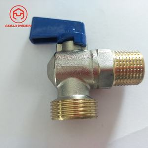 Poignée angulaire en laiton de <span class=keywords><strong>Zinc</strong></span> bleu, Machine à laver pour le corps, Valve d'angle à bille en laiton de 1/2 "x 1/2" - Product Image 2