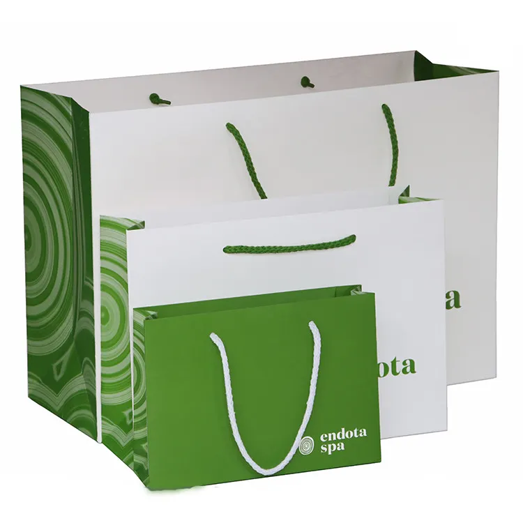 Paper Shopping Bag Splendid Packaging Luxury Recycled Custom Printing Logo Green Gift Bag Shopping Paper Bag Eco Friendly Spa Packaging Bags