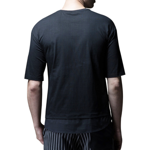 Nuevo diseño de gota hombro pecho bolsillo tela tejida de Nylon bajo Panel de <span class=keywords><strong>moda</strong></span> de los hombres de la vida urbana camiseta - Product Image 5