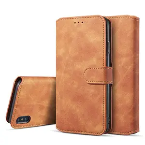 iPhone XS Max Long Wallet Case Vintage Slim Folio Flip Leather Wallet Stand Case for iPhoe Xs Max 6.5" with Credit Card Holder