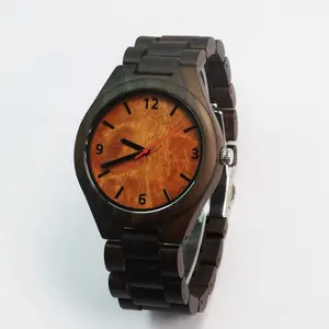 Vendita calda di Legno di Sandalo Orologi Della Cinghia Degli Uomini Orologio Quadrante Personalizzato Il Vostro Proprio Disegno di Modo MIYOTA Analogico Giornaliero Impermeabile contenitore di Vigilanza di Legno