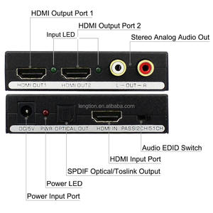 HDMI Splitter 1x2 avec Optique <span class=keywords><strong>RCA</strong></span> Sortie <span class=keywords><strong>Audio</strong></span> 1 En 2 Out Signal Distributeur Soutien 3D pour PS4 Xbox Un DVD Blu-ray lecteur - Product Image 4