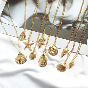 Модные ювелирные изделия ожерелье аксессуары Золотая Морская звезда ракушка ожерелье