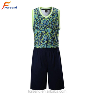 Blue and black color wholesale custom short sleeve quick dry sublimation digital printing striped basketball jersey - Product Image 1