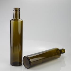 Aceite de botella de vidrio de forma redonda 250 ml 500 ml 750 ml 1000 ml <span class=keywords><strong>verde</strong></span> <span class=keywords><strong>claro</strong></span> de color marrón de cocinar - Product Image 6