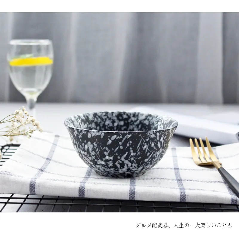 Moderne einfache ausgestattete home/restaurant/geschirr 4,3 zoll günstige runde schnee glasierte keramik reis schüssel