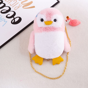 Anime peluche enfants sac d'école bambin enfants mini animal peluche poupée sac à dos personnalisé peluche pingouin sac à dos - Product Image 2