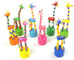 Đầy Màu sắc con hươu cao cổ bằng gỗ <span class=keywords><strong>pop</strong></span>-<span class=keywords><strong>up</strong></span> nhấp nháy giáo dục đẩy con rối ngón tay cho các lứa tuổi 4-12 - Product Image 2