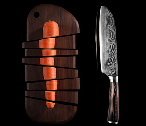7 pulgadas <span class=keywords><strong>Santoku</strong></span> 7cr17 profesional de acero inoxidable cuchillo de chef japonés con mango de palo de rosa helicóptero salmón corte de cuchillo de cocina - Product Image 3
