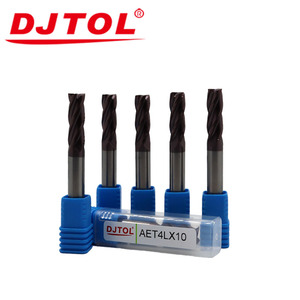 الأكثر مبيعاً DJTOL AET4LX10 أربعة مطاحن نهاية القطع المعدنية أداة تحول الخيط 45 hrc-60hrc صلابة أسود/برونزي/ذهبي - Product Image 2