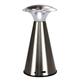 Hotel Style Aluminium USB dimmable touch Rechargeable LED battery operated Cordless Restaurant Table Lamp For Dinner