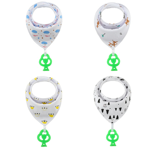 Bavoir en 100% coton avec anneau de dentition, Bandana, personnalisé, pour bébé - Product Image 5