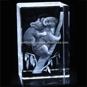 3D cristal láser Australia Koala para regalo de recuerdo para turistas