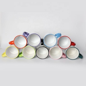 11oz đầy màu sắc rim xử lý Mug tùy chỉnh thăng hoa trống tráng cốc cà phê cho DIY hàng thủ công Quà Tặng - Product Image 3