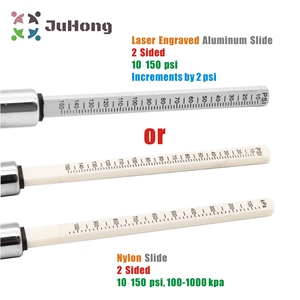 10-150 psi Jauge d'air à tête pivotante à grand alésage Jauges de pression des pneus Tige en laiton chromé Glissière en aluminium/Glissière en nylon 1000 <span class=keywords><strong>Kpa</strong></span> - Product Image 4