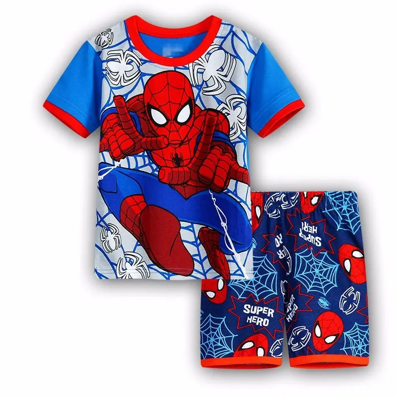 Vente en gros 2019 enfants dessin animé à manches courtes vêtements de nuit enfants dessin animé pyjamas ensembles garçons pyjamas vêtements de nuit