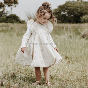 Abito Vintage per Bambine in Misto Lino e Cotone Naturale con Stampa Floreale Vestito da Principessa per <span class=keywords><strong>Abbigliamento</strong></span> Bambine - Product Image 1