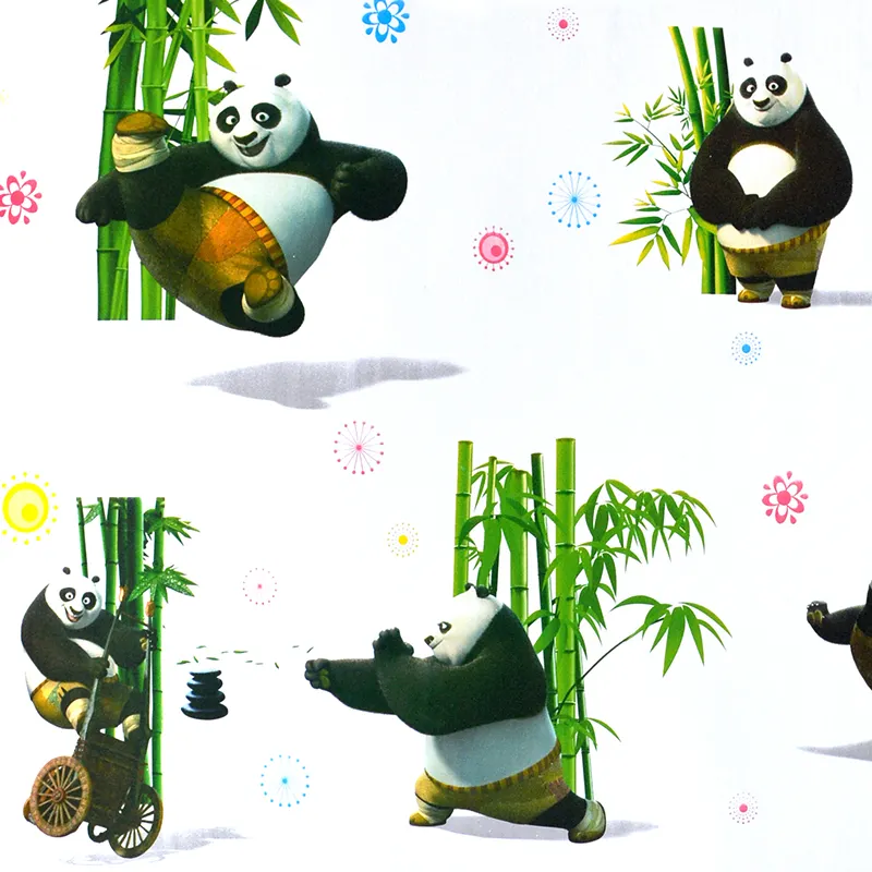 Guangzhou fabbricazione disegno del Panda autoadesivo disegni rotoli di carta da parete camera decorazione carta da parati