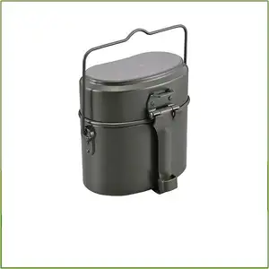 Cantine d'eau de voyage en aluminium vert militaire de Style allemand