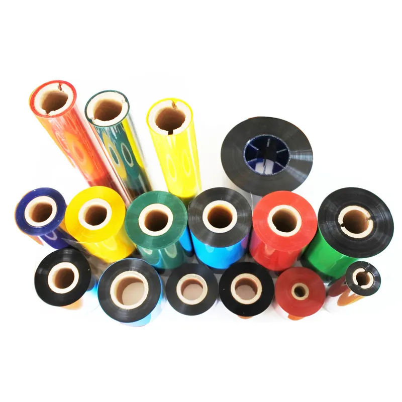 Multi Warna Cetak Pita Hitam Tinta Roller Padat TTR Resin Lilin untuk Thermal Printer PET PP Kertas untuk label Keamanan