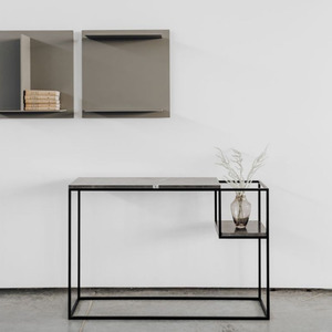 <span class=keywords><strong>Table</strong></span> de <span class=keywords><strong>Console</strong></span> Rectangle en fer, de style nordique et moderne, avec un Design en marbre naturel permettant de gagner de l'espace - Product Image 5