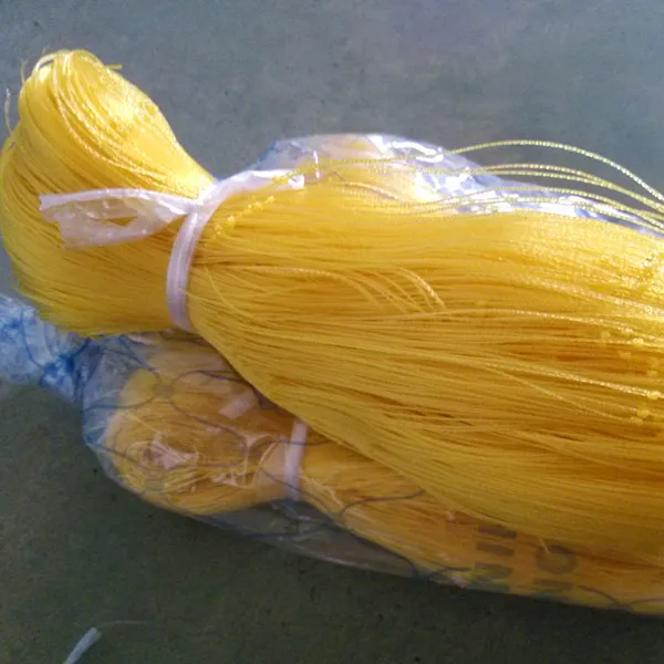 Yellow color Multi mono fishing net with twine 0.18mmx6ply, Multimono fishing nets, Fishing gill nets